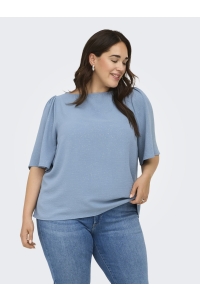 Carmakoma CARJOSEE METTA 2/4 BOATNECK TOP WVN faded denim/glitter