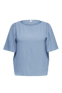 Carmakoma CARJOSEE METTA 2/4 BOATNECK TOP WVN faded denim/glitter