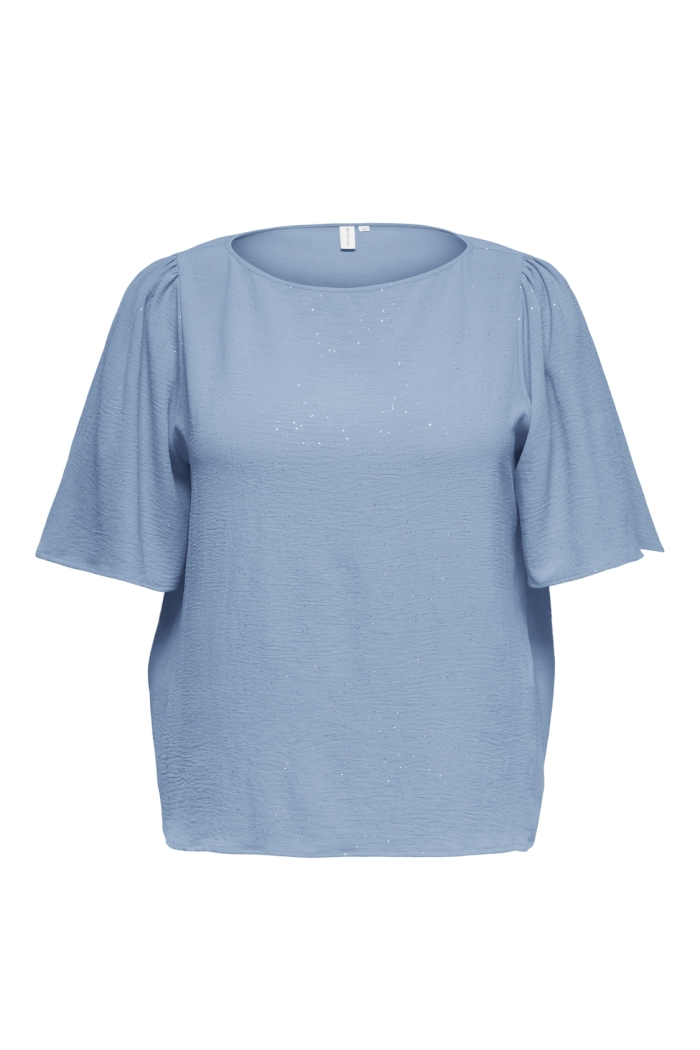 Carmakoma CARJOSEE METTA 2/4 BOATNECK TOP WVN faded denim/glitter