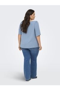 Carmakoma CARJOSEE METTA 2/4 BOATNECK TOP WVN faded denim/glitter