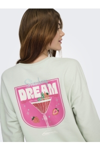 ONLY ONLKITA L/S SWEAT BOX UB CS SWT green lily/dream back