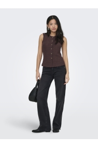 ONLY ONLILSE S/L STRUCTURE VEST JRS NOOS deep mahogany