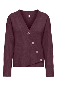 ONLY ONLKATIA LS RIB BUTTON CARDI CC KNT fig/melange/dtm button
