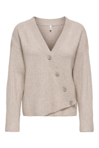 ONLY ONLKATIA LS RIB BUTTON CARDI CC KNT mocha meringue/melange/dtm butto
