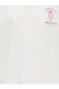 ONLY KOGROSITA LIFE S/S LOOSE PRINT TOP : cloud dancer/positive