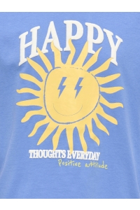 ONLY KOGROSITA LIFE S/S LOOSE PRINT TOP : ultramarine/happy