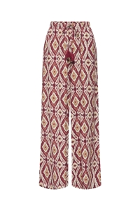 ONLY ONLGINI MIKASI WIDE PULL UP PANT WV: brick red/abstract squares