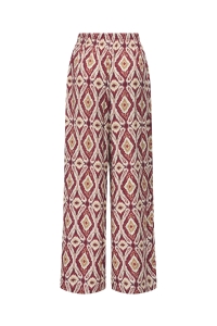 ONLY ONLGINI MIKASI WIDE PULL UP PANT WV: brick red/abstract squares