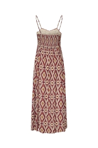 ONLY ONLSTACY MIKASI LONG STRAP DRESS WV: brick red/abstract squares