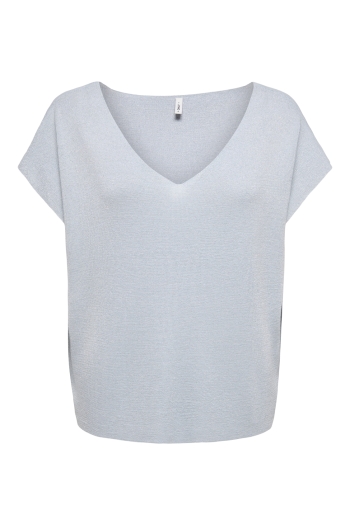 ONLY ONLSHINA SS GLITTER V-NECK CS KNT