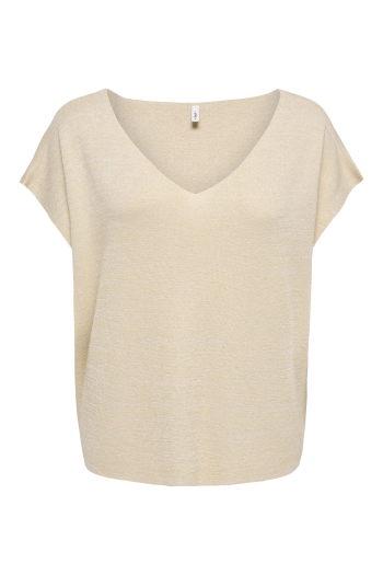 ONLY ONLSHINA SS GLITTER V-NECK CS KNT