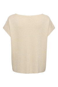 ONLY ONLSHINA SS GLITTER V-NECK CS KNT birch/gold glitter