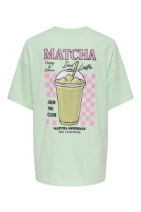 ONLY ONLRITA S/S PRINTED TEE CS JRS mist green/matcha