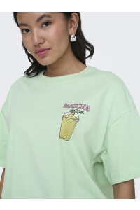 ONLY ONLRITA S/S PRINTED TEE CS JRS mist green/matcha