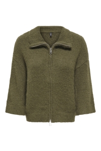 ONLY ONLMAGGIE 3/4 WIDE ZIP CARDI CC KNT beech/melange/silver zipper