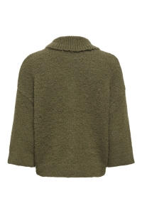 ONLY ONLMAGGIE 3/4 WIDE ZIP CARDI CC KNT beech/melange/silver zipper