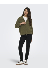 ONLY ONLMAGGIE 3/4 WIDE ZIP CARDI CC KNT beech/melange/silver zipper