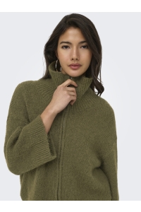 ONLY ONLMAGGIE 3/4 WIDE ZIP CARDI CC KNT beech/melange/silver zipper