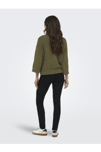 ONLY ONLMAGGIE 3/4 WIDE ZIP CARDI CC KNT beech/melange/silver zipper