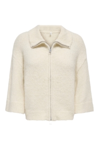 ONLY ONLMAGGIE 3/4 WIDE ZIP CARDI CC KNT birch/melange/silver zipper