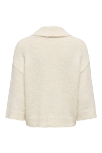 ONLY ONLMAGGIE 3/4 WIDE ZIP CARDI CC KNT birch/melange/silver zipper