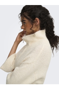 ONLY ONLMAGGIE 3/4 WIDE ZIP CARDI CC KNT birch/melange/silver zipper