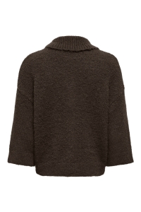 ONLY ONLMAGGIE 3/4 WIDE ZIP CARDI CC KNT coffee bean/melange/silver zippe