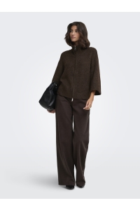 ONLY ONLMAGGIE 3/4 WIDE ZIP CARDI CC KNT coffee bean/melange/silver zippe