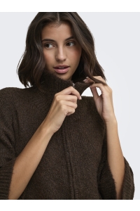 ONLY ONLMAGGIE 3/4 WIDE ZIP CARDI CC KNT coffee bean/melange/silver zippe