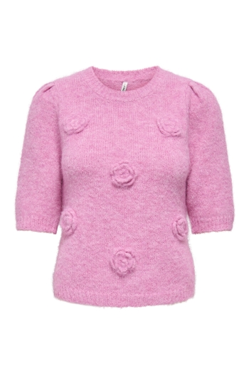 ONLY ONLZAGGIE SS FLOWER O-NECK CC KNT