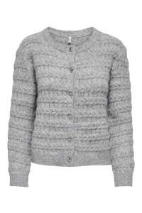 ONLY ONLCABALA LS CABEL CARDIGAN CC KNT medium grey melange/silver heart
