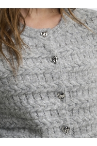 ONLY ONLCABALA LS CABEL CARDIGAN CC KNT medium grey melange/silver heart