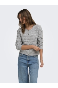 ONLY ONLCABALA LS CABEL CARDIGAN CC KNT medium grey melange/silver heart