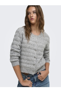 ONLY ONLCABALA LS CABEL CARDIGAN CC KNT medium grey melange/silver heart