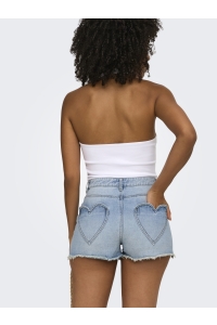 ONLY ONLZUMA HEART POCKET DNM SHORTS GUA light blue denim