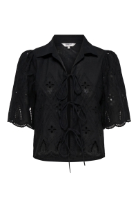 ONLY ONLFRANI S/S EMB BOW TOP WVN black