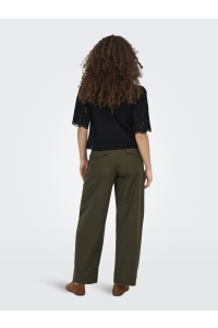 ONLY ONLFRANI S/S EMB BOW TOP WVN black