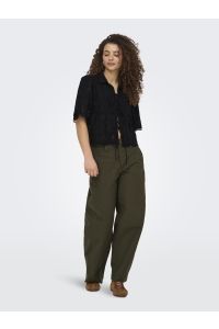 ONLY ONLFRANI S/S EMB BOW TOP WVN black