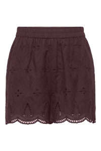 ONLY ONLFRANI EMB PULL UP SHORTS WVN decadent chocolate