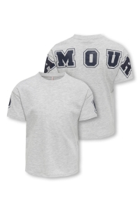 ONLY KOGAMOURA LIFE SS REG PRINT TOP CS : light grey melange/amour night s