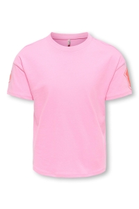 ONLY KOGAMOURA LIFE SS REG PRINT TOP CS : begonia pink/amour tiger lily