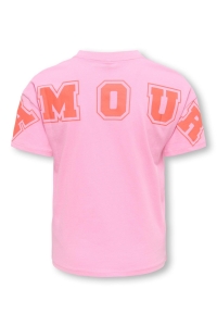 ONLY KOGAMOURA LIFE SS REG PRINT TOP CS : begonia pink/amour tiger lily