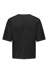ONLY ONLTALLY S/S ROUND NECK BOX TOP JRS black/circle lia