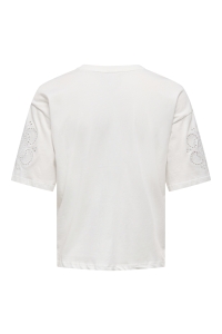 ONLY ONLTALLY S/S ROUND NECK BOX TOP JRS cloud dancer/circle lia