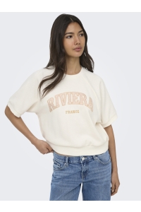 ONLY ONLDAZE S/S RAGLAN UB SWT cloud dancer/riviera