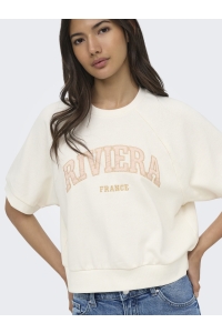 ONLY ONLDAZE S/S RAGLAN UB SWT cloud dancer/riviera