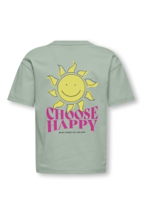 ONLY KOGMANJA LIFE S/S PRINT TOP JRS aqua foam/happy