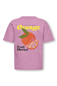 ONLY KOGMANJA LIFE S/S PRINT TOP JRS begonia pink/orange