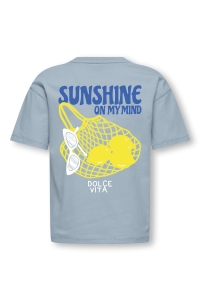 ONLY KOGMANJA LIFE S/S PRINT TOP JRS winter sky/sunshine