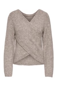 ONLY ONLZAGGIE LIFE LS V-NECK REVERSIB E: humus/melange